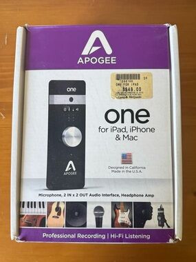 Apogee One Audio Interface for iPad iPhone & Mac